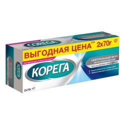 Крем, Corega (Корега) 70 мл 2 шт для фиксации зубных протезов Экстра сильный нейтральный