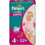 Подгузники-трусики для девочек, Pampers (Памперс) 9-14 кг 52 шт актив герл макси