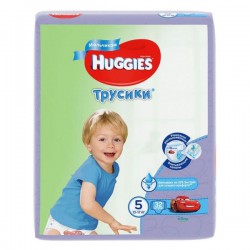 Подгузники-трусики для мальчиков, Huggies (Хаггис) 13-17 кг р. 5 32 шт литл волкерс джамбо